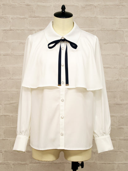 ケープ風リボンタイブラウス ネイビー（Navy） FREE ｜Amavel（アマベル）公式サイト