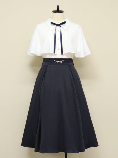 マチ切替ストライプミドル丈スカート ネイビー（Navy） FREE ｜Amavel（アマベル）公式サイト