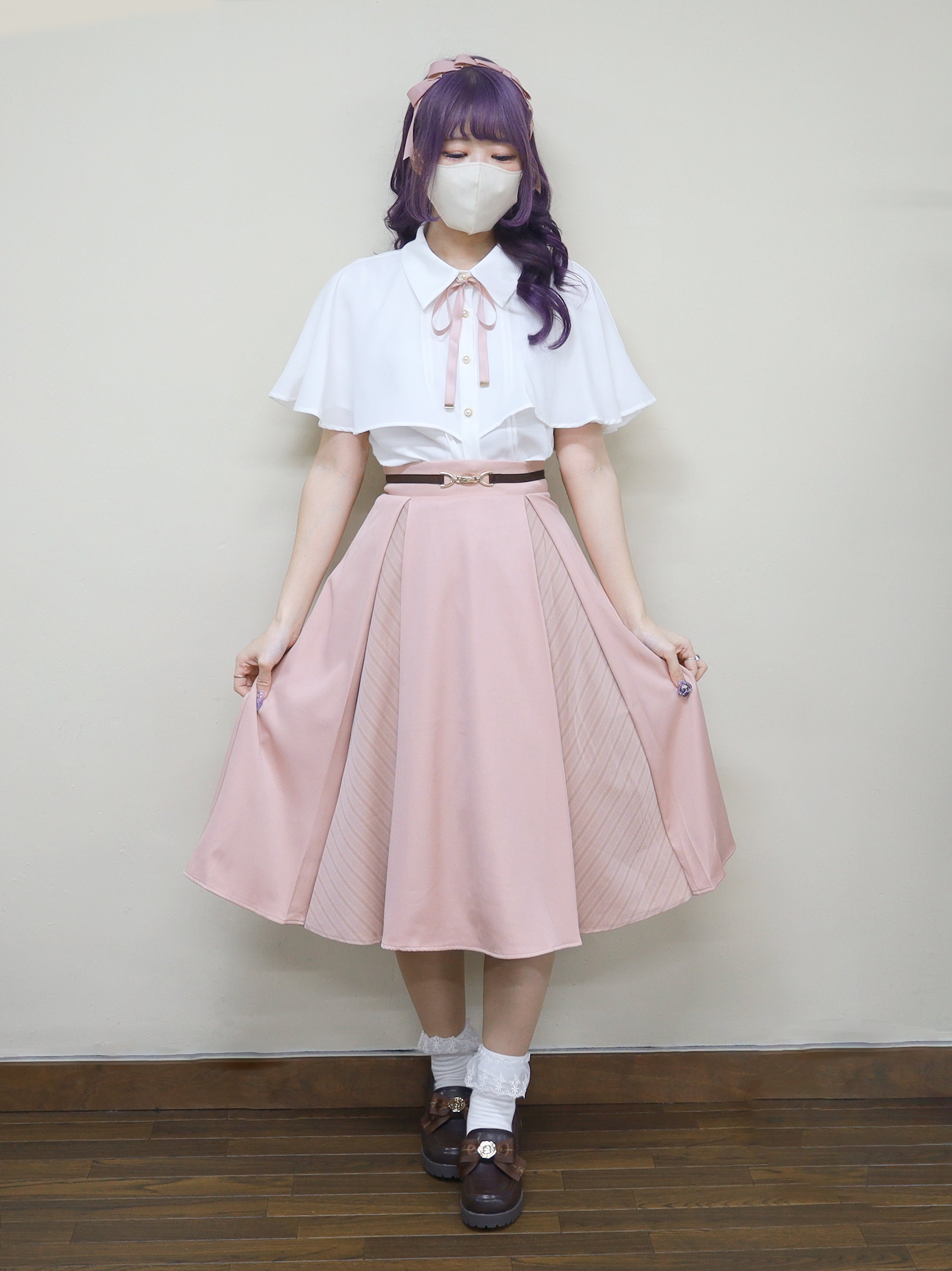 マチ切替ストライプミドル丈スカート ピンク（Pink） FREE ｜Amavel（アマベル）公式サイト