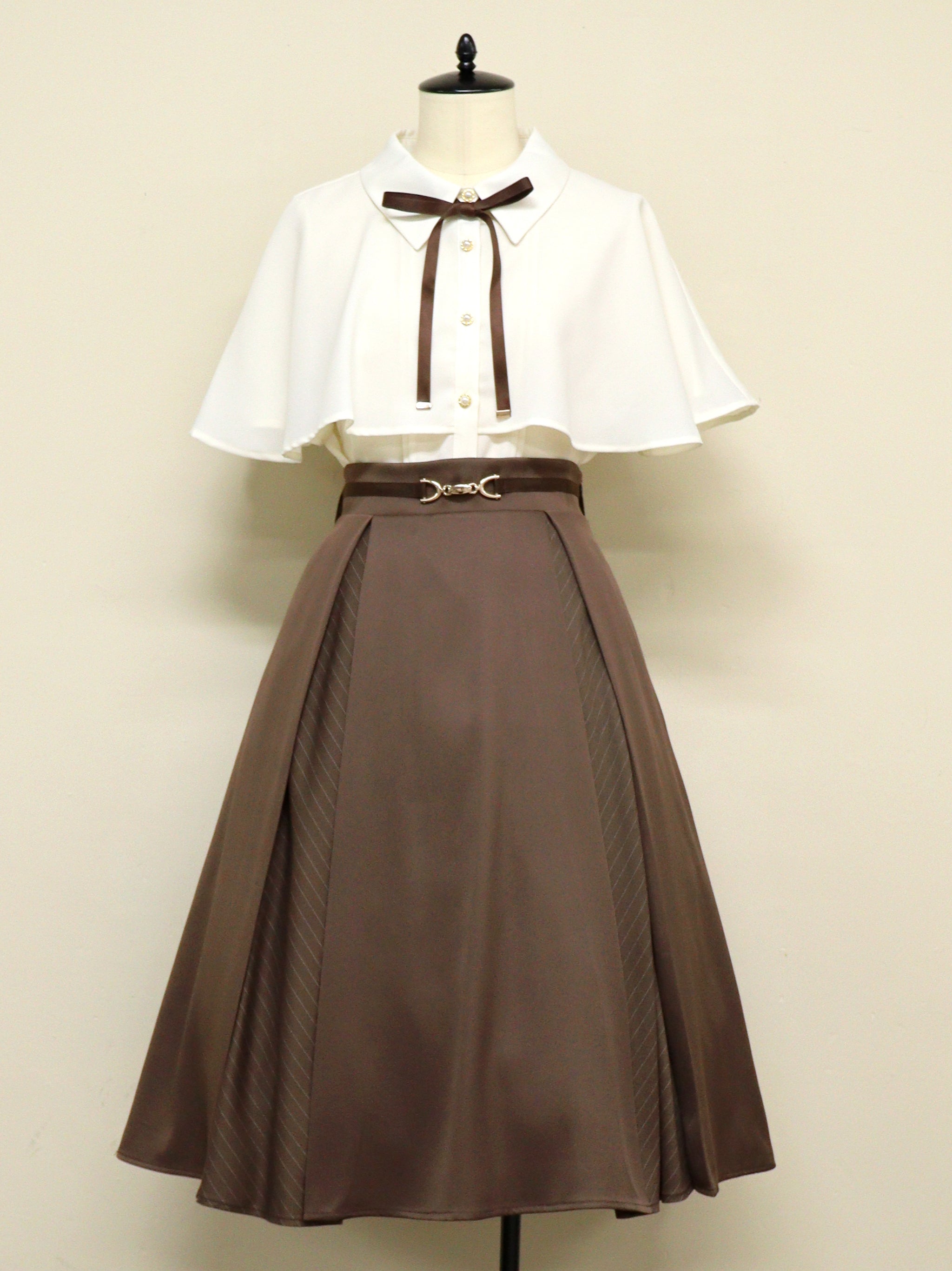 マチ切替ストライプミドル丈スカート – Amavel（アマベル）公式サイト