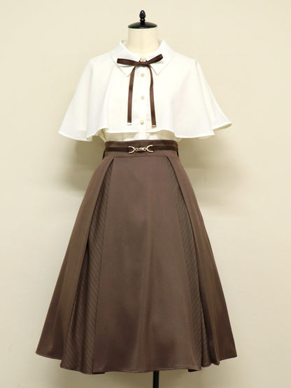 マチ切替ストライプミドル丈スカート ブラウン（Brown） FREE ｜Amavel（アマベル）公式サイト