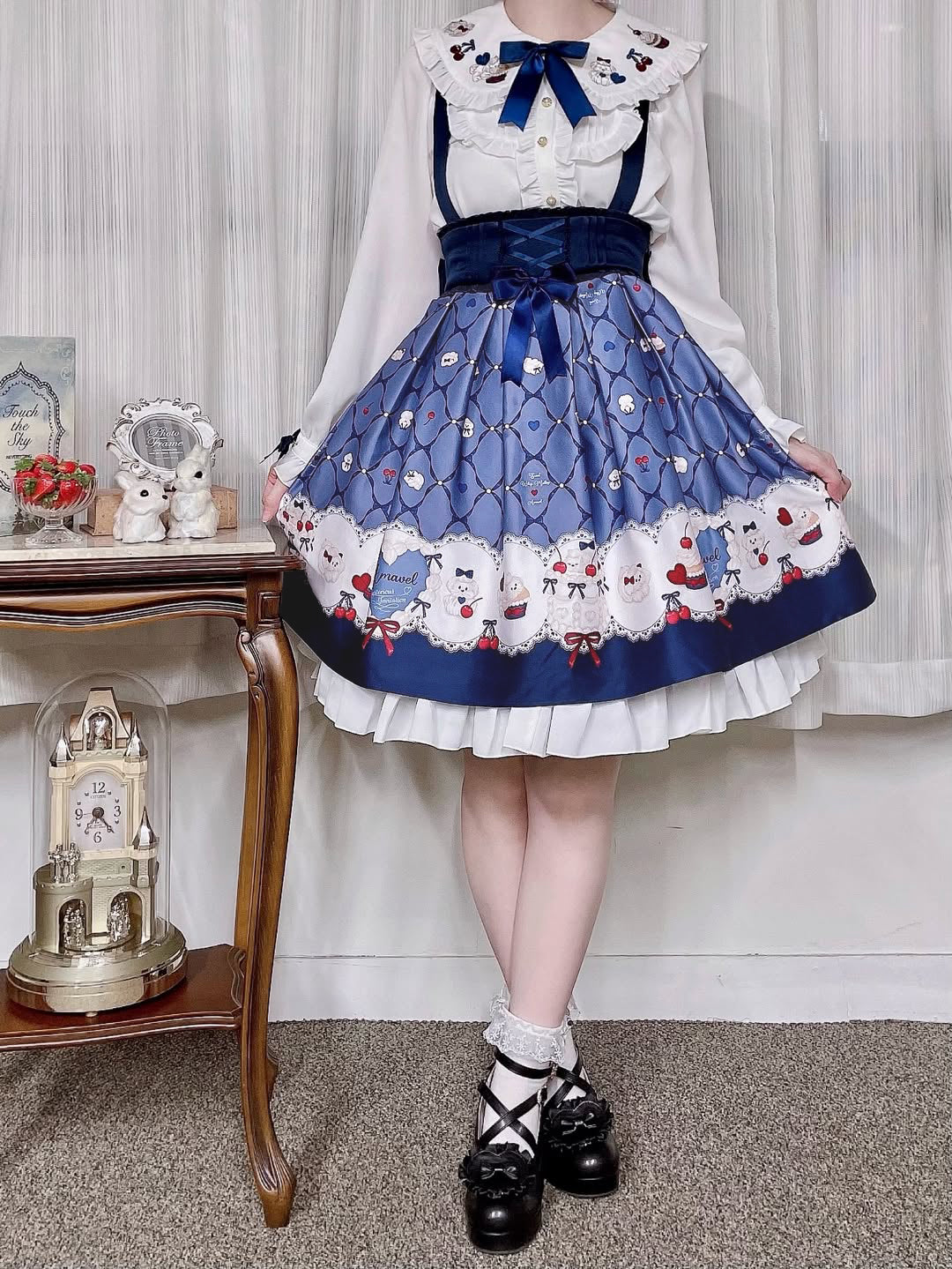 限定値下げ Amavel ウエスト プチリボンジャガード スカート Amavel ウエスト プチリボンジャガード スカート