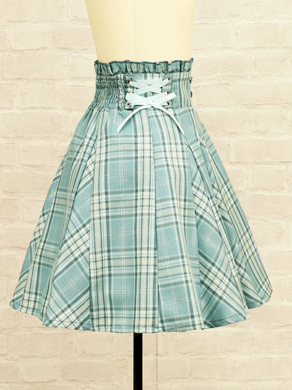 サイドレースアップはぎフレアチェックスカート ｜Amavel（アマベル）公式サイト