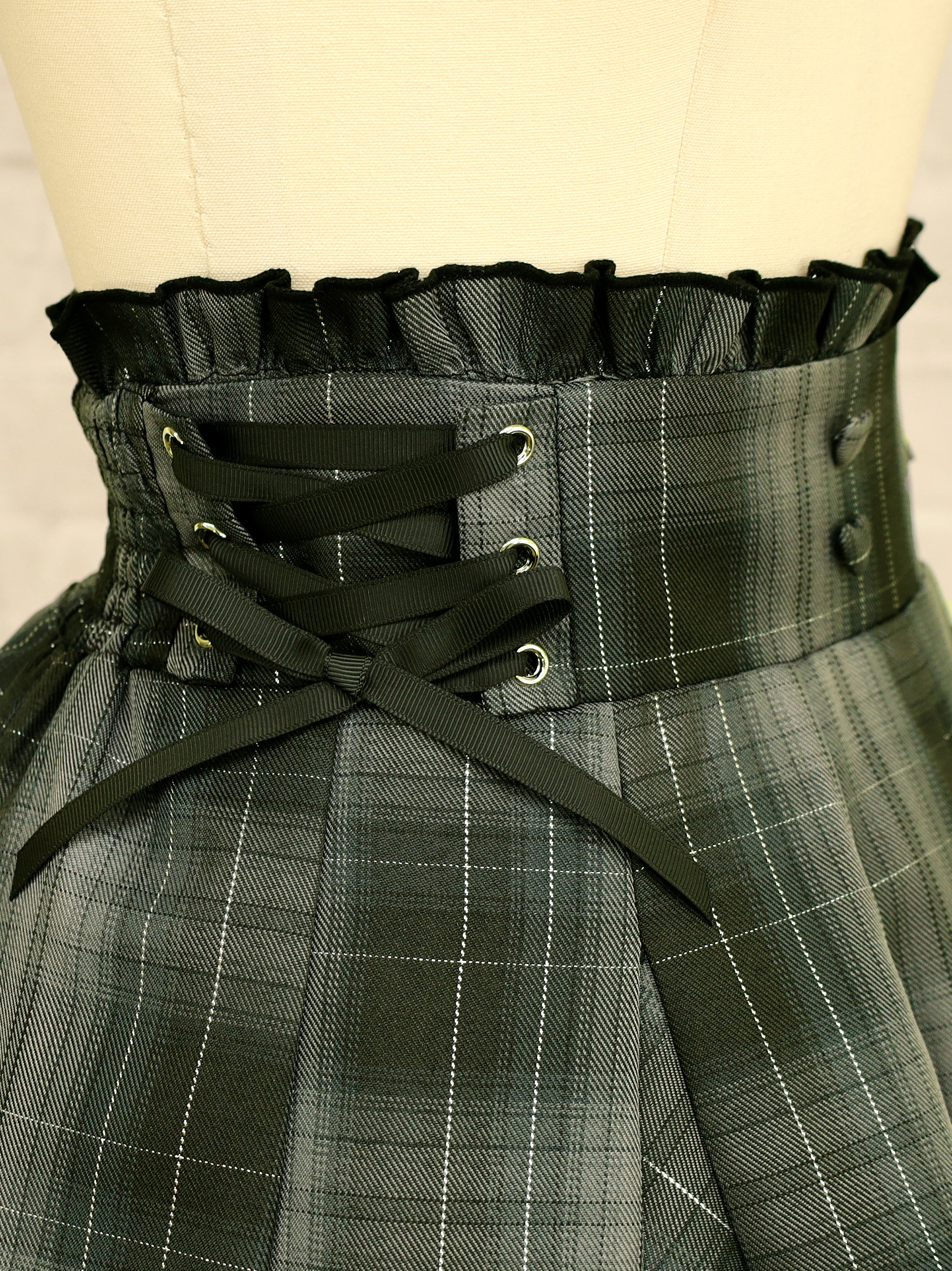 サイドレースアップはぎフレアチェックスカート ｜Amavel（アマベル）公式サイト