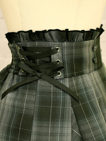 サイドレースアップはぎフレアチェックスカート ｜Amavel（アマベル）公式サイト