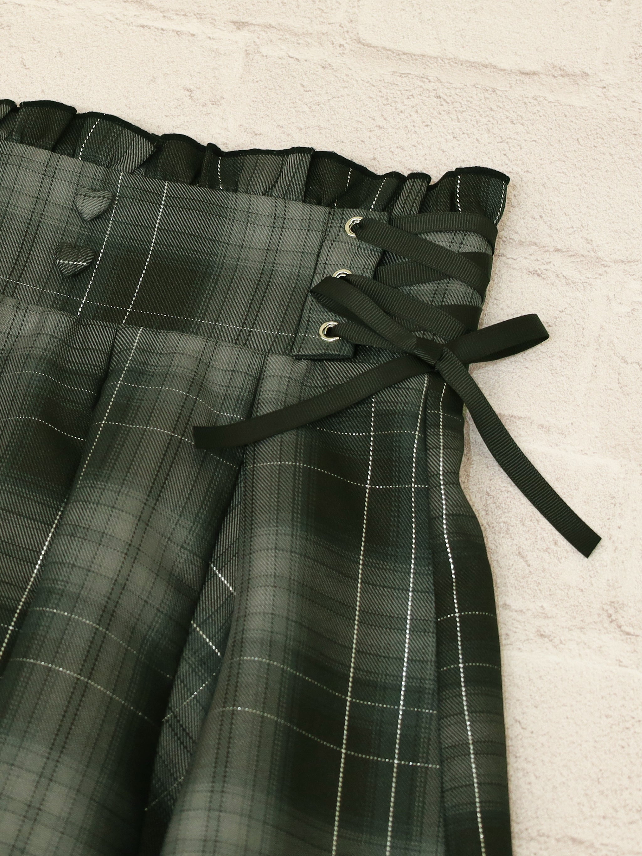 サイドレースアップはぎフレアチェックスカート ｜Amavel（アマベル）公式サイト