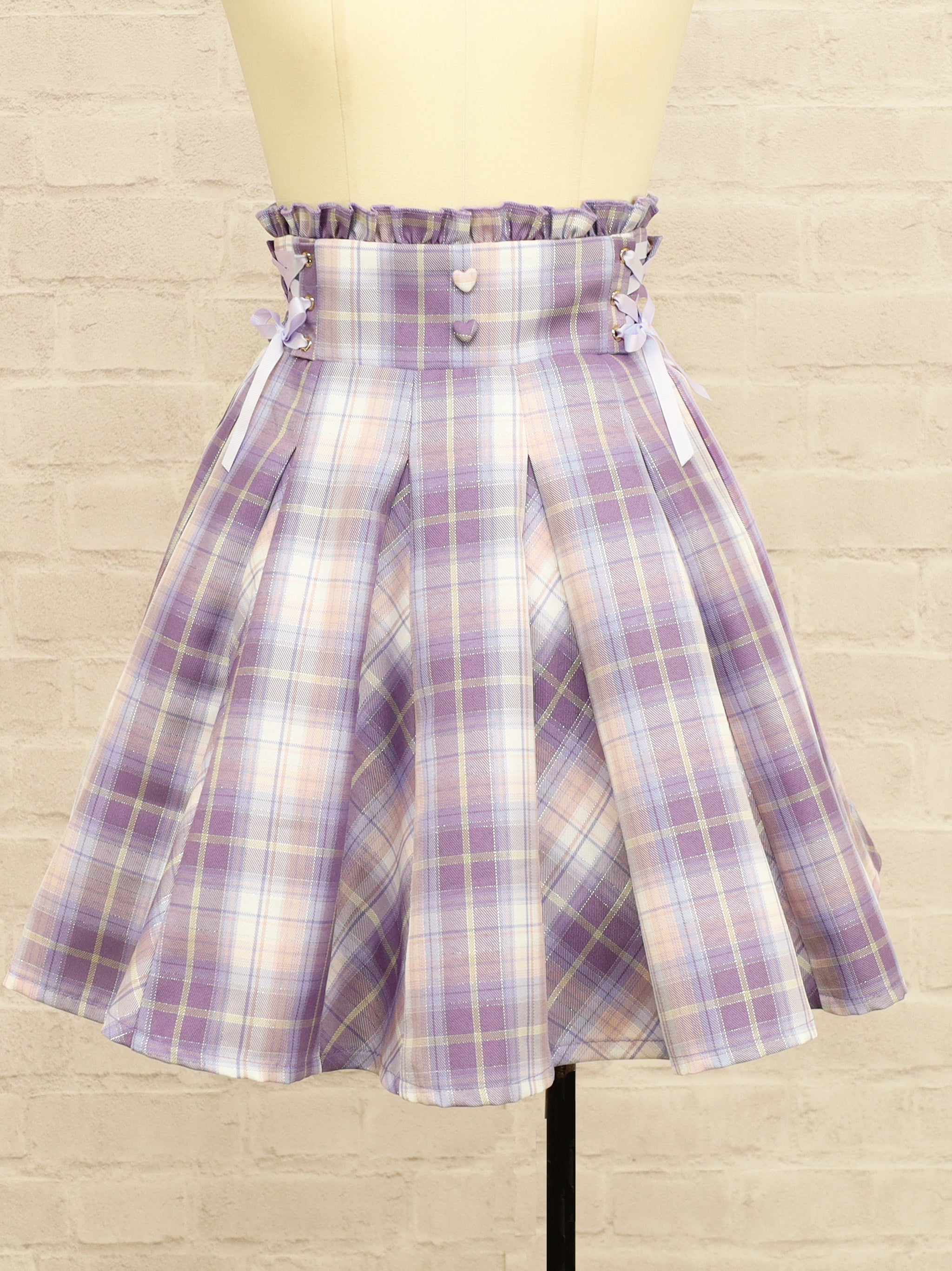 サイドレースアップはぎフレアチェックスカート ｜Amavel（アマベル）公式サイト