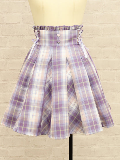 サイドレースアップはぎフレアチェックスカート ｜Amavel（アマベル）公式サイト