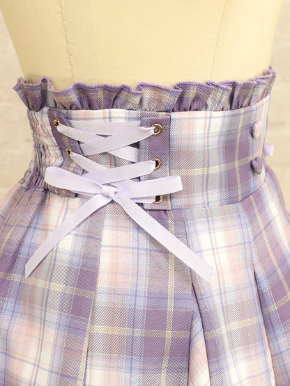 サイドレースアップはぎフレアチェックスカート ｜Amavel（アマベル）公式サイト