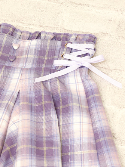 サイドレースアップはぎフレアチェックスカート ｜Amavel（アマベル）公式サイト