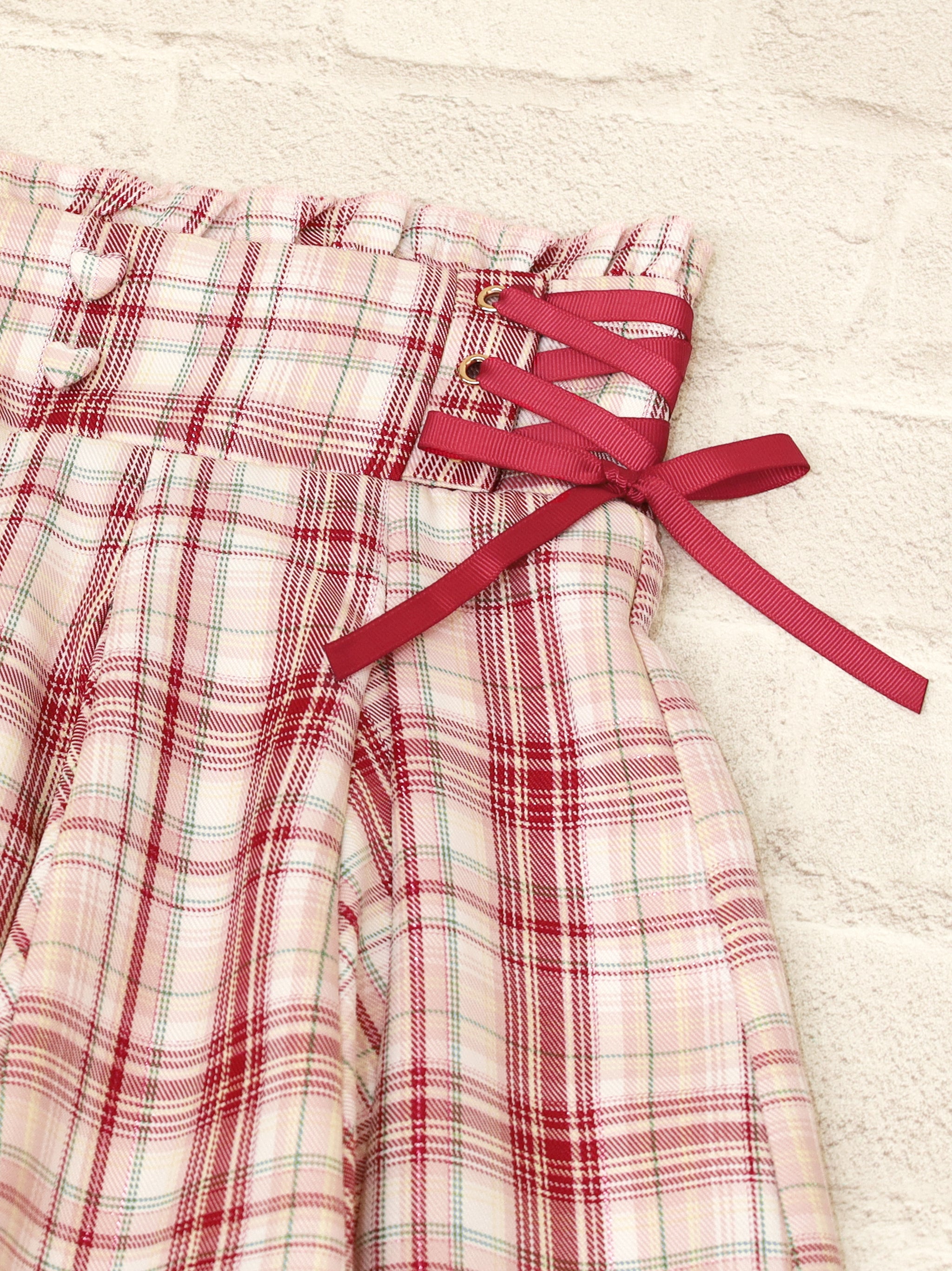 サイドレースアップはぎフレアチェックスカート ｜Amavel（アマベル）公式サイト