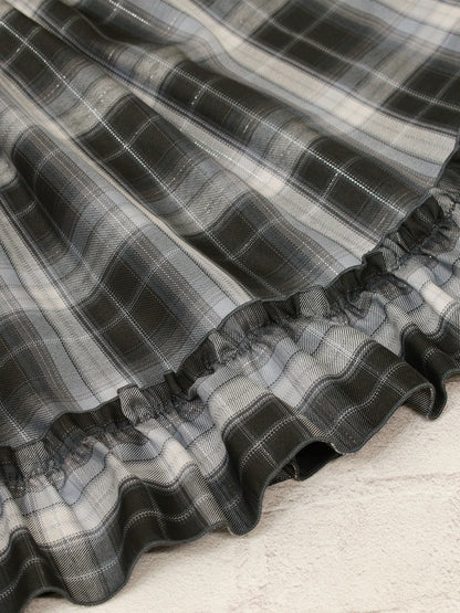 ファーポン付チェックフリルスカート ｜Amavel（アマベル）公式サイト