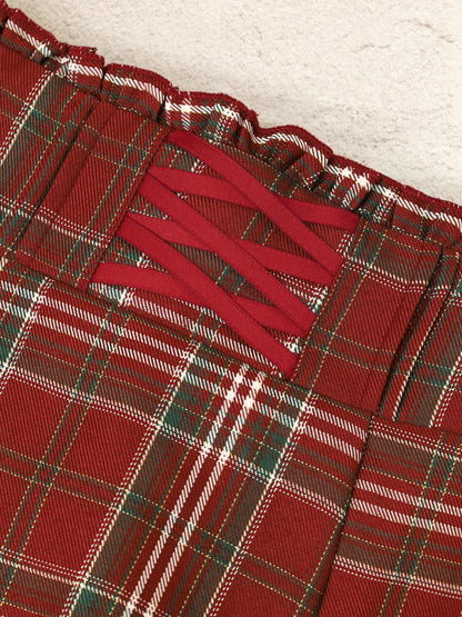 ファーポン付チェックフリルスカート ｜Amavel（アマベル）公式サイト