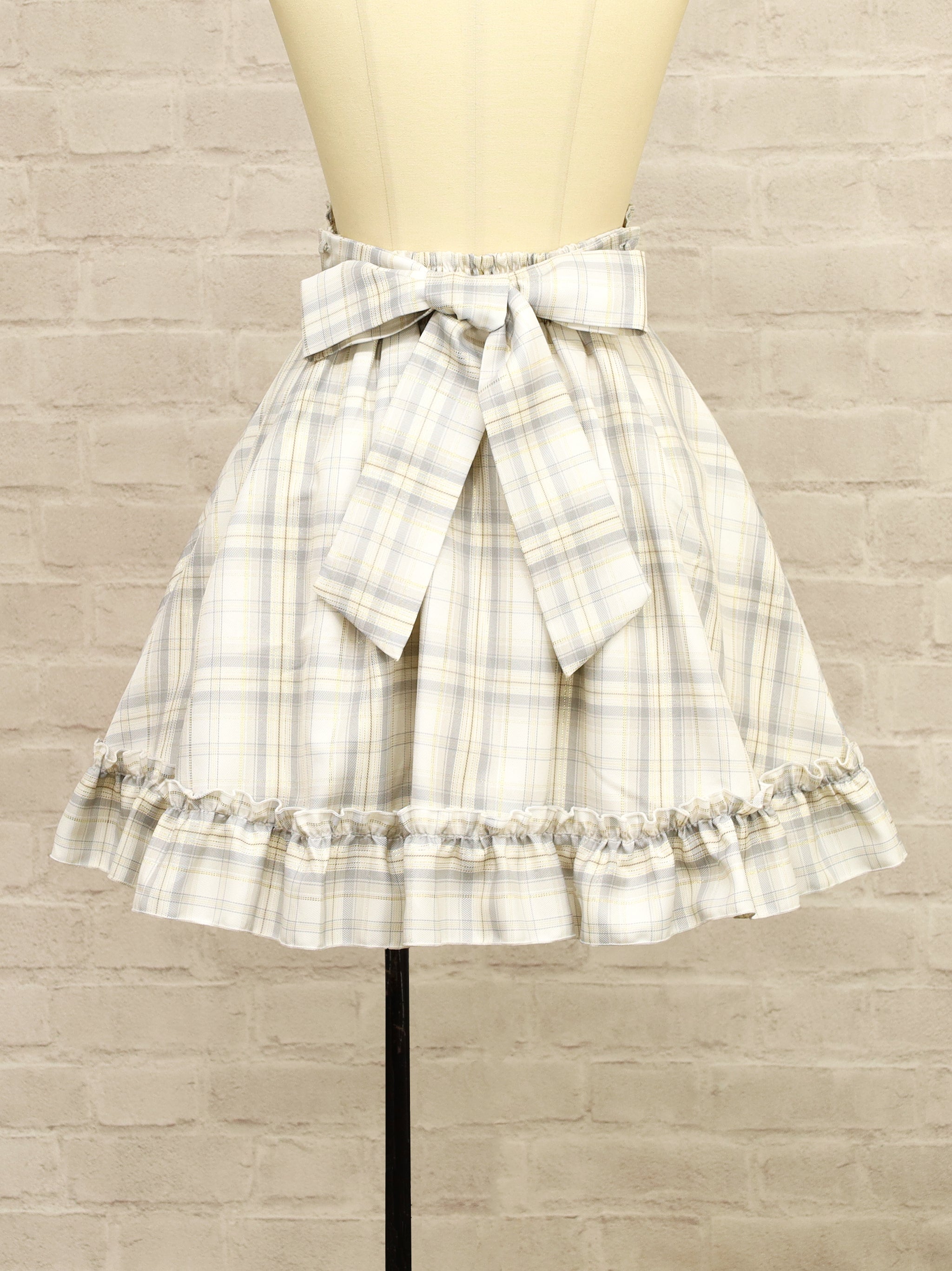 ファーポン付チェックフリルスカート ｜Amavel（アマベル）公式サイト