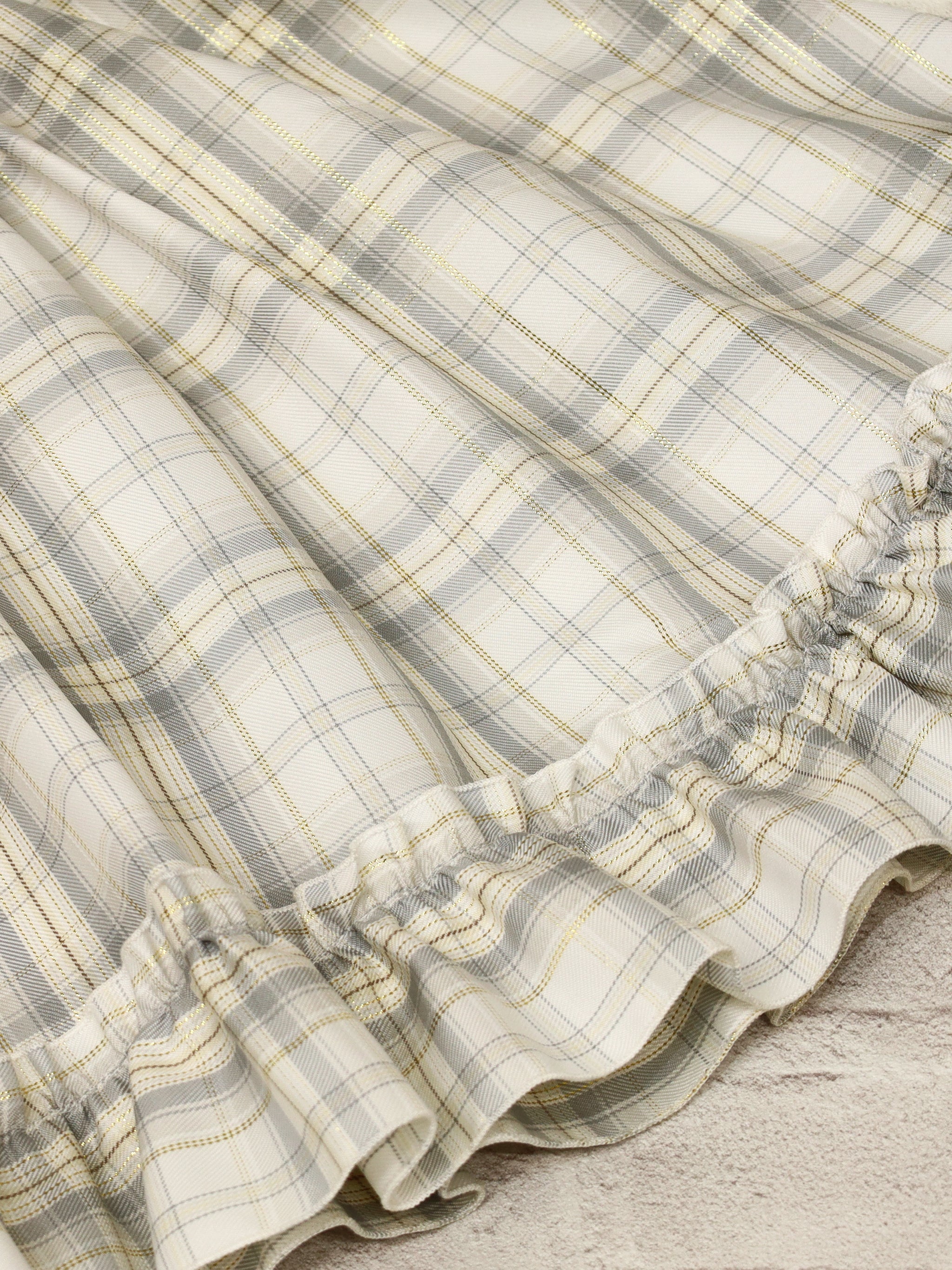 ファーポン付チェックフリルスカート ｜Amavel（アマベル）公式サイト