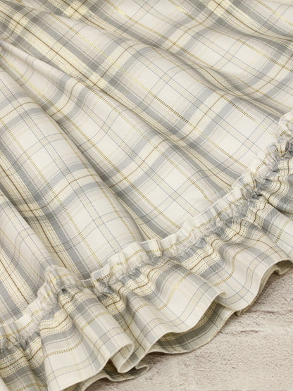 ファーポン付チェックフリルスカート ｜Amavel（アマベル）公式サイト