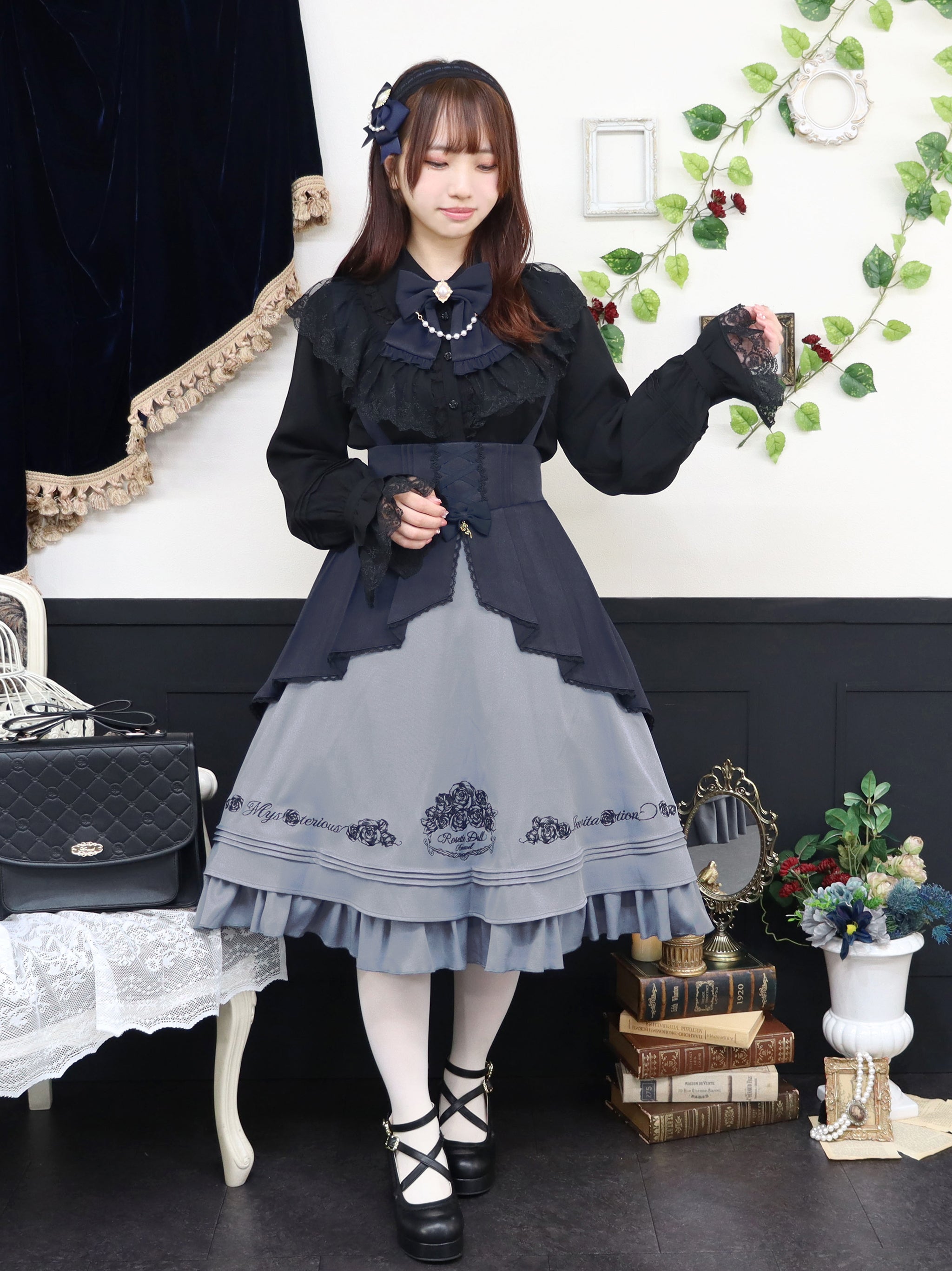 Rosette Doll ミドル丈スカート ネイビー（Navy） FREE ｜Amavel（アマベル）公式サイト