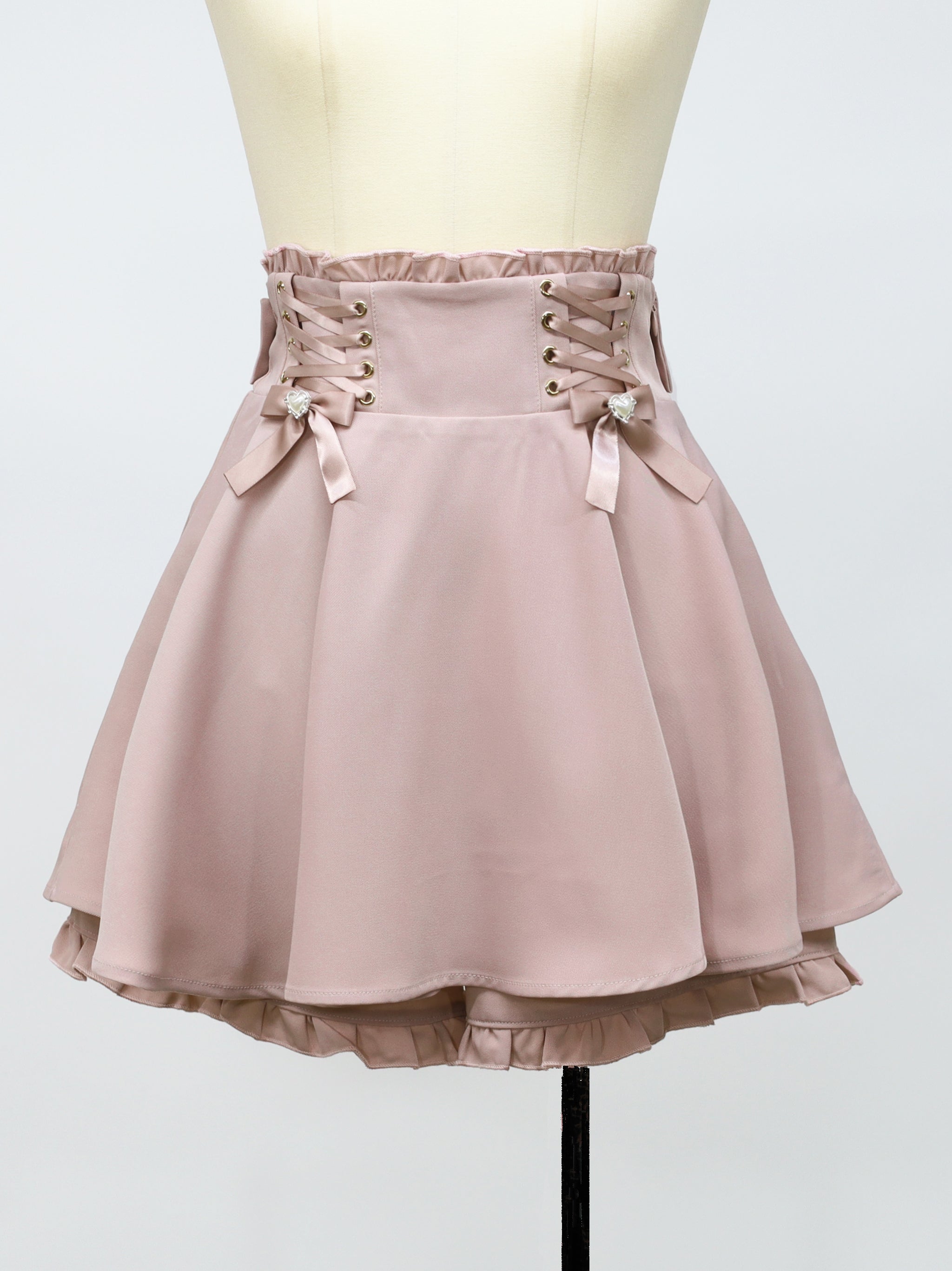 ハートビジューリボンフレアスカパン ピンク（Pink） FREE ｜Amavel（アマベル）公式サイト