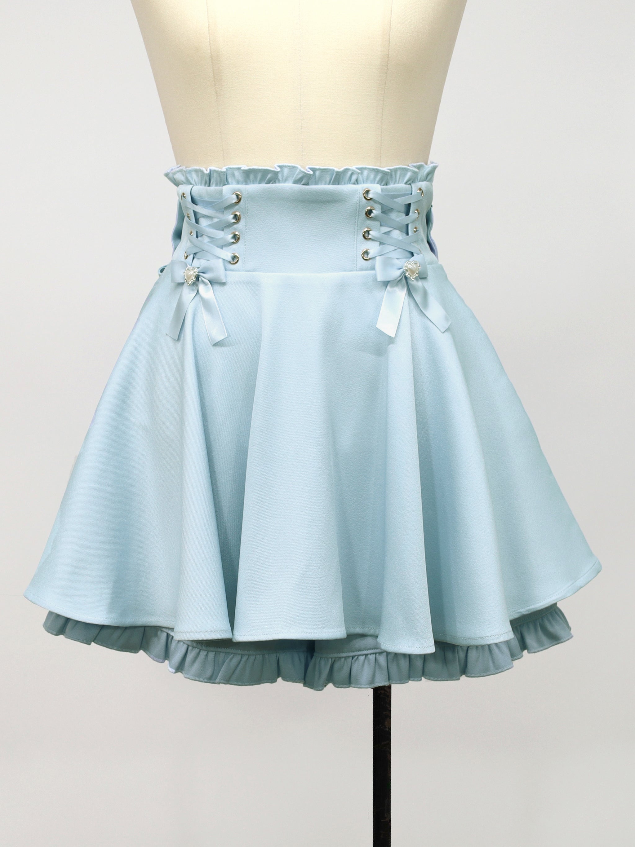 ハートビジューリボンフレアスカパン サックス（SaxeBlue） FREE ｜Amavel（アマベル）公式サイト