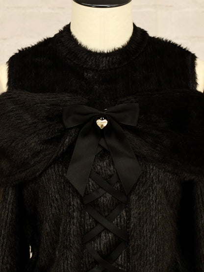 オープンショルダーリボンニットトップス ｜Amavel（アマベル）公式サイト