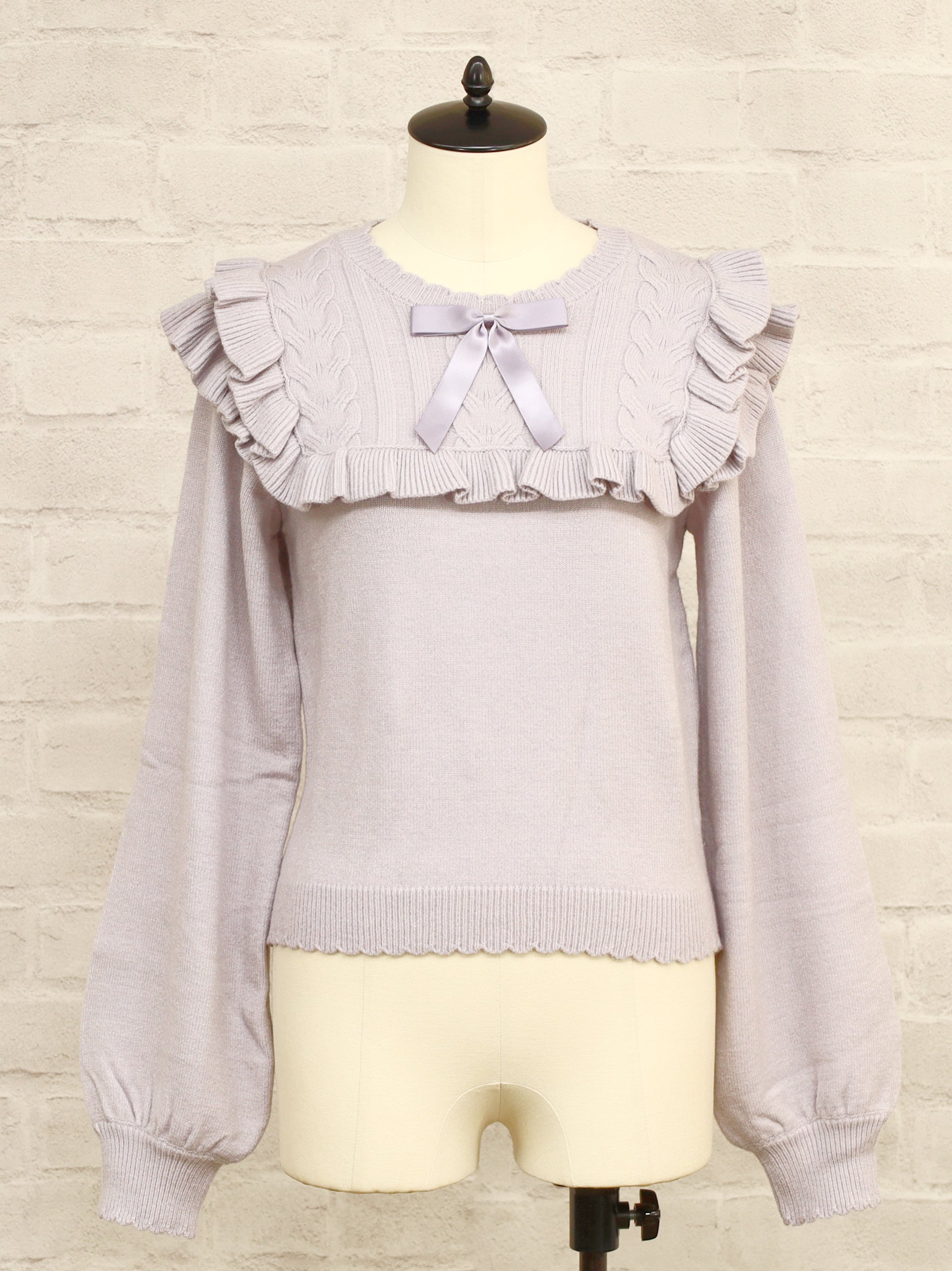 ヨークフリルニットトップス ラベンダー（Lavender） FREE ｜Amavel（アマベル）公式サイト