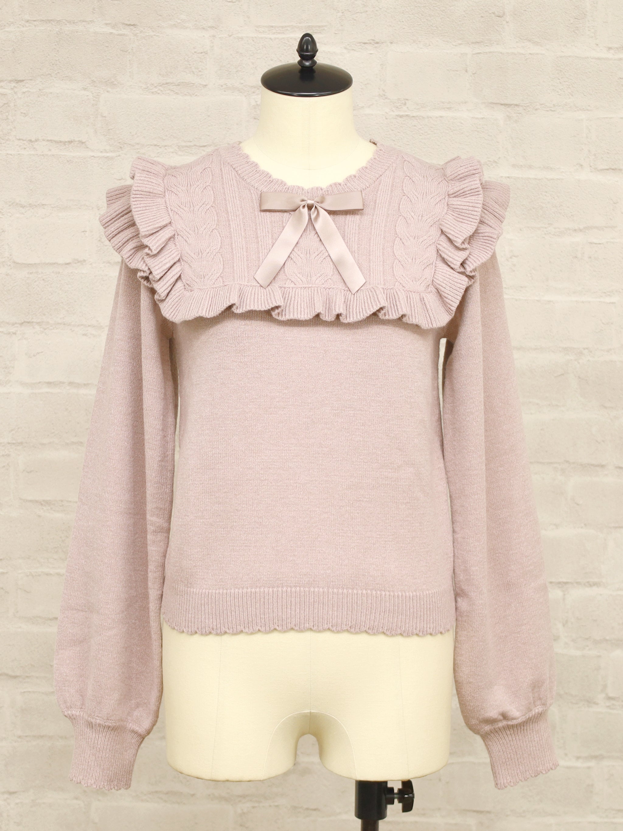 ヨークフリルニットトップス ピンク（Pink） FREE ｜Amavel（アマベル）公式サイト