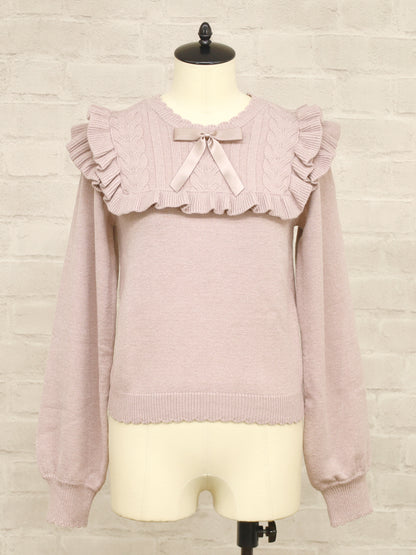 ヨークフリルニットトップス ピンク（Pink） FREE ｜Amavel（アマベル）公式サイト