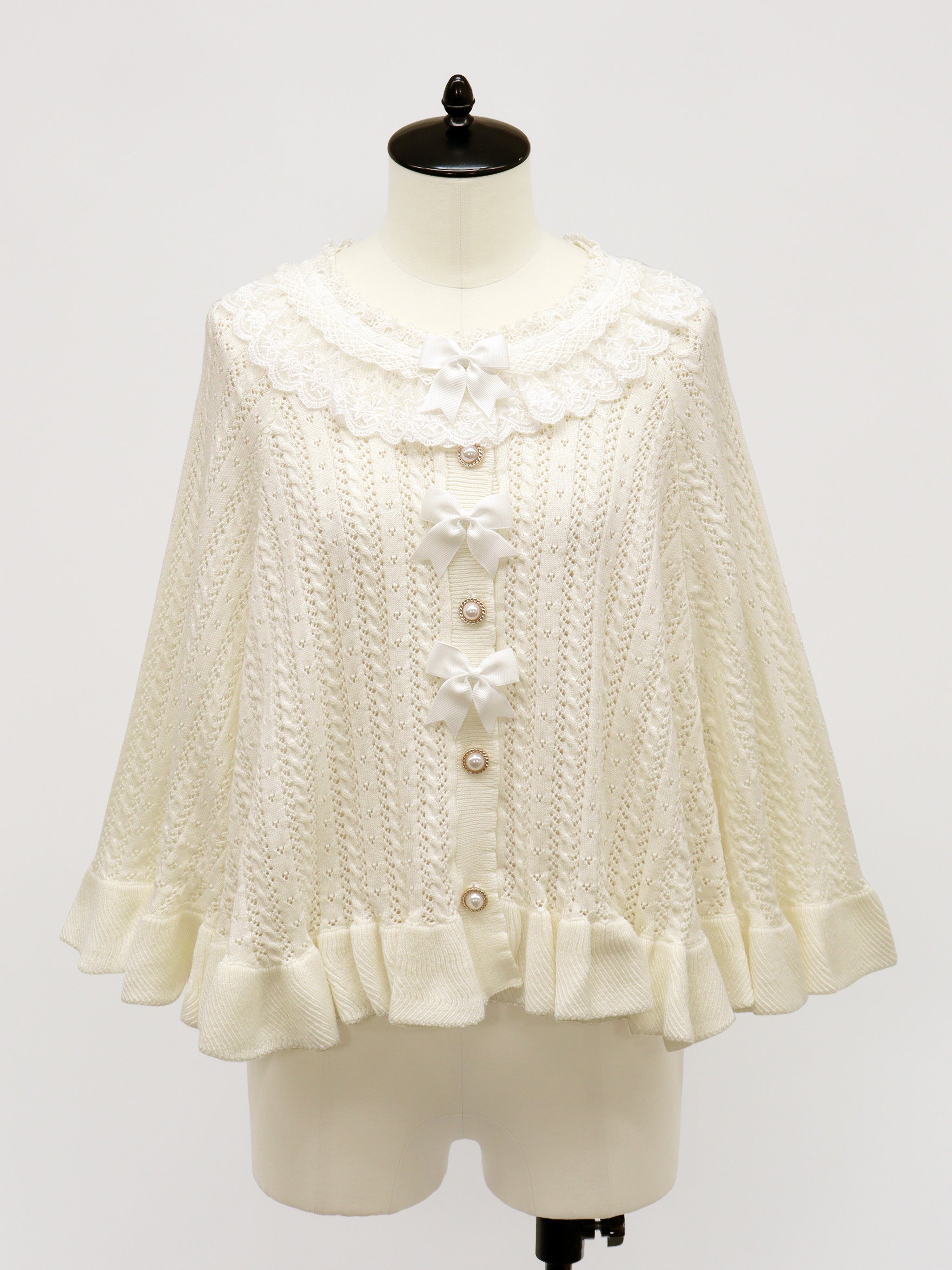 アウトレットセール対象】ロマンティックレースすかし編みニット