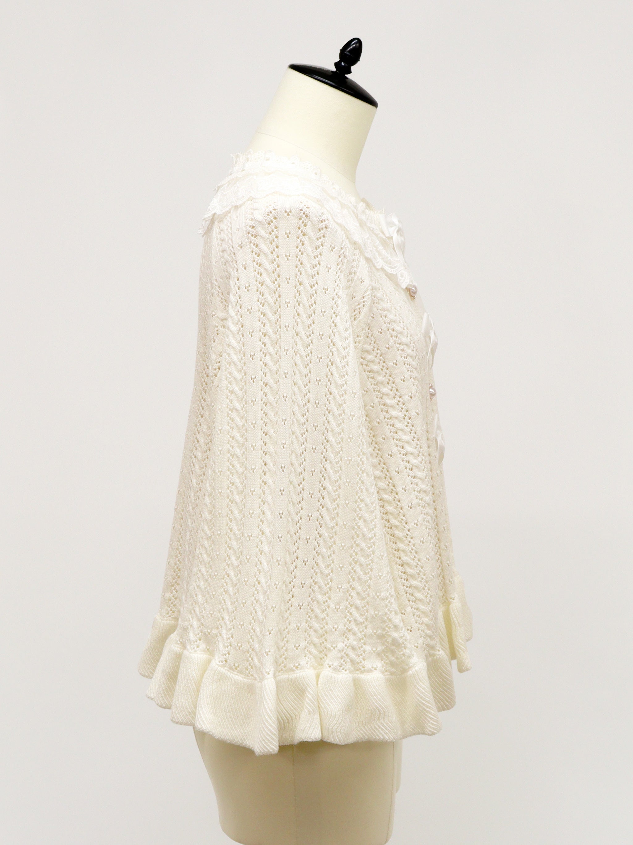 アウトレットセール対象】ロマンティックレースすかし編みニット