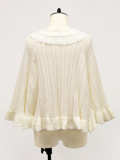 【アウトレットセール対象】ロマンティックレースすかし編みニットポンチョ ｜Amavel（アマベル）公式サイト