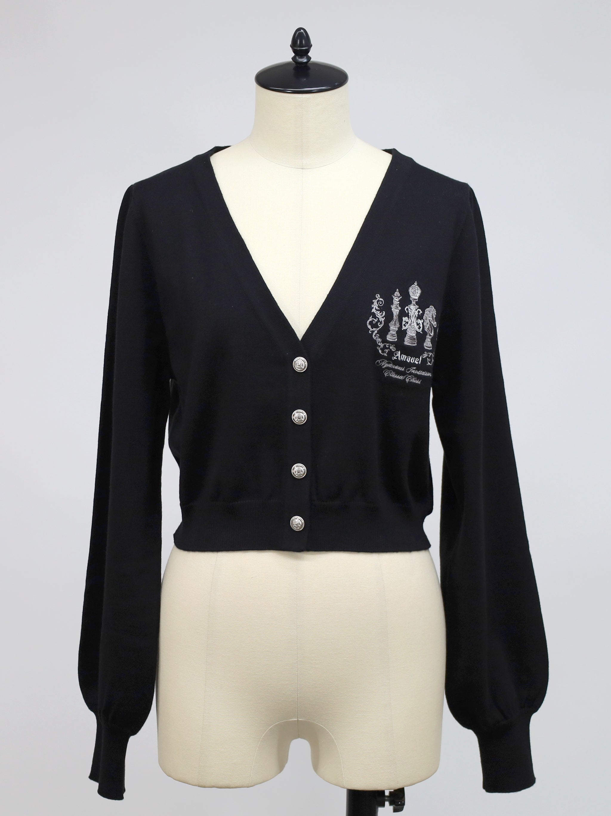 Royal checkmate Vネックカーディガン ブラック（Black） FREE ｜Amavel（アマベル）公式サイト