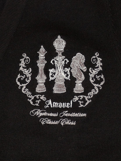 Royal checkmate Vネックカーディガン ｜Amavel（アマベル）公式サイト