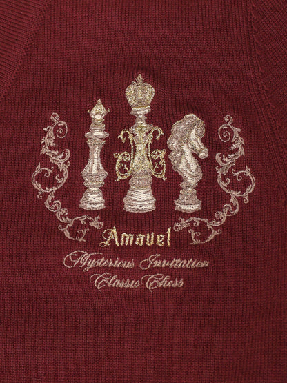 Royal checkmate Vネックカーディガン ｜Amavel（アマベル）公式サイト