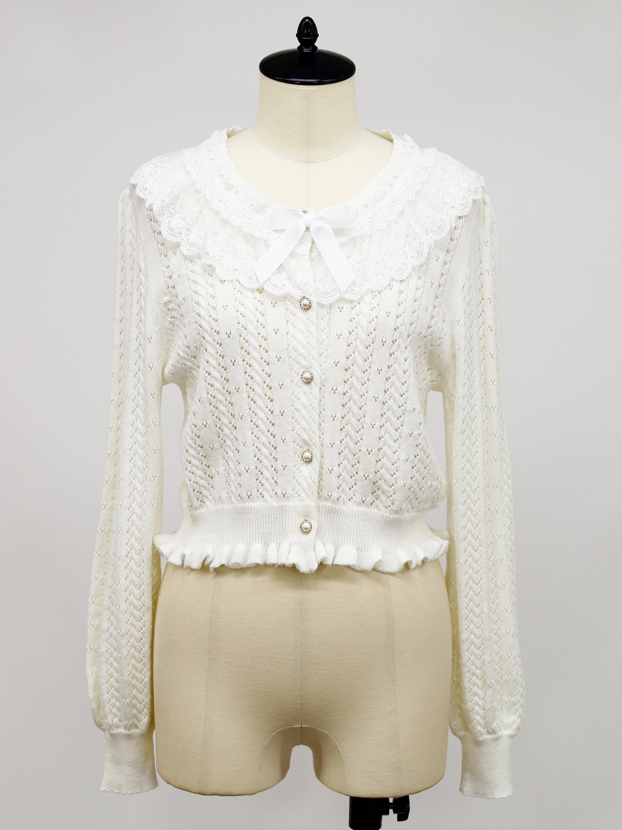 ロマンティックレースすかし編みカーディガン アイボリー（Ivory） FREE ｜Amavel（アマベル）公式サイト