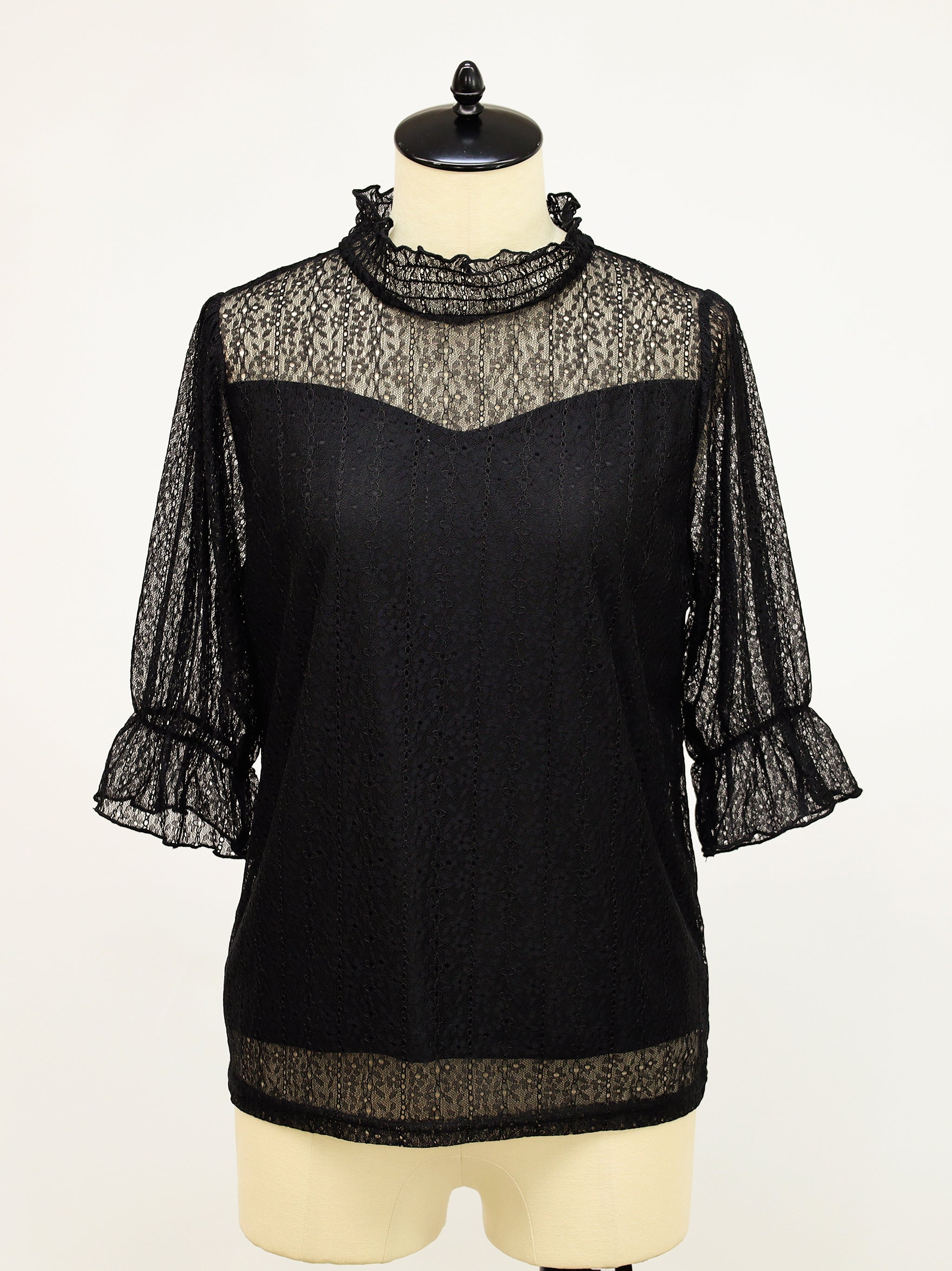 シャーリングレーストップス ブラック（Black） FREE ｜Amavel（アマベル）公式サイト