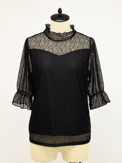 シャーリングレーストップス ブラック（Black） FREE ｜Amavel（アマベル）公式サイト