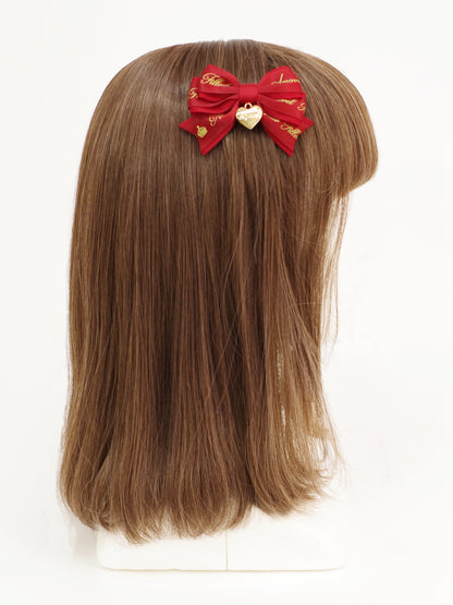 【メンバーズセール対象】ハートチャーム付ダブルリボンミニクリップ ｜Amavel（アマベル）公式サイト