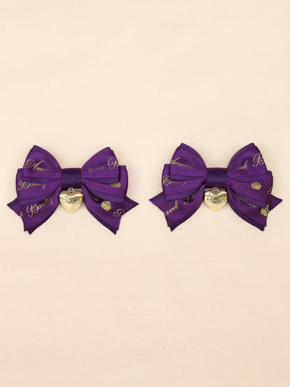 【メンバーズセール対象】ハートチャーム付ダブルリボンミニクリップ ｜Amavel（アマベル）公式サイト