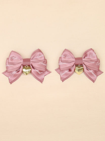 【メンバーズセール対象】ハートチャーム付ダブルリボンミニクリップ ｜Amavel（アマベル）公式サイト