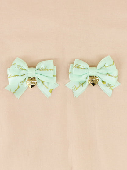 【メンバーズセール対象】ハートチャーム付ダブルリボンミニクリップ ｜Amavel（アマベル）公式サイト