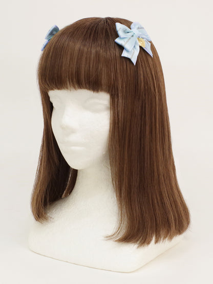 【メンバーズセール対象】ハートチャーム付ダブルリボンミニクリップ サックス（SaxeBlue） FREE ｜Amavel（アマベル）公式サイト