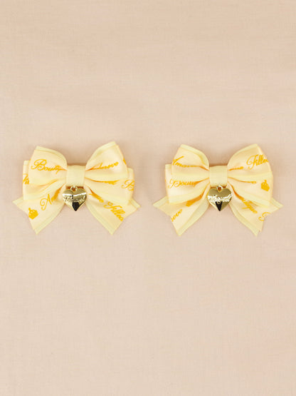 【メンバーズセール対象】ハートチャーム付ダブルリボンミニクリップ ｜Amavel（アマベル）公式サイト