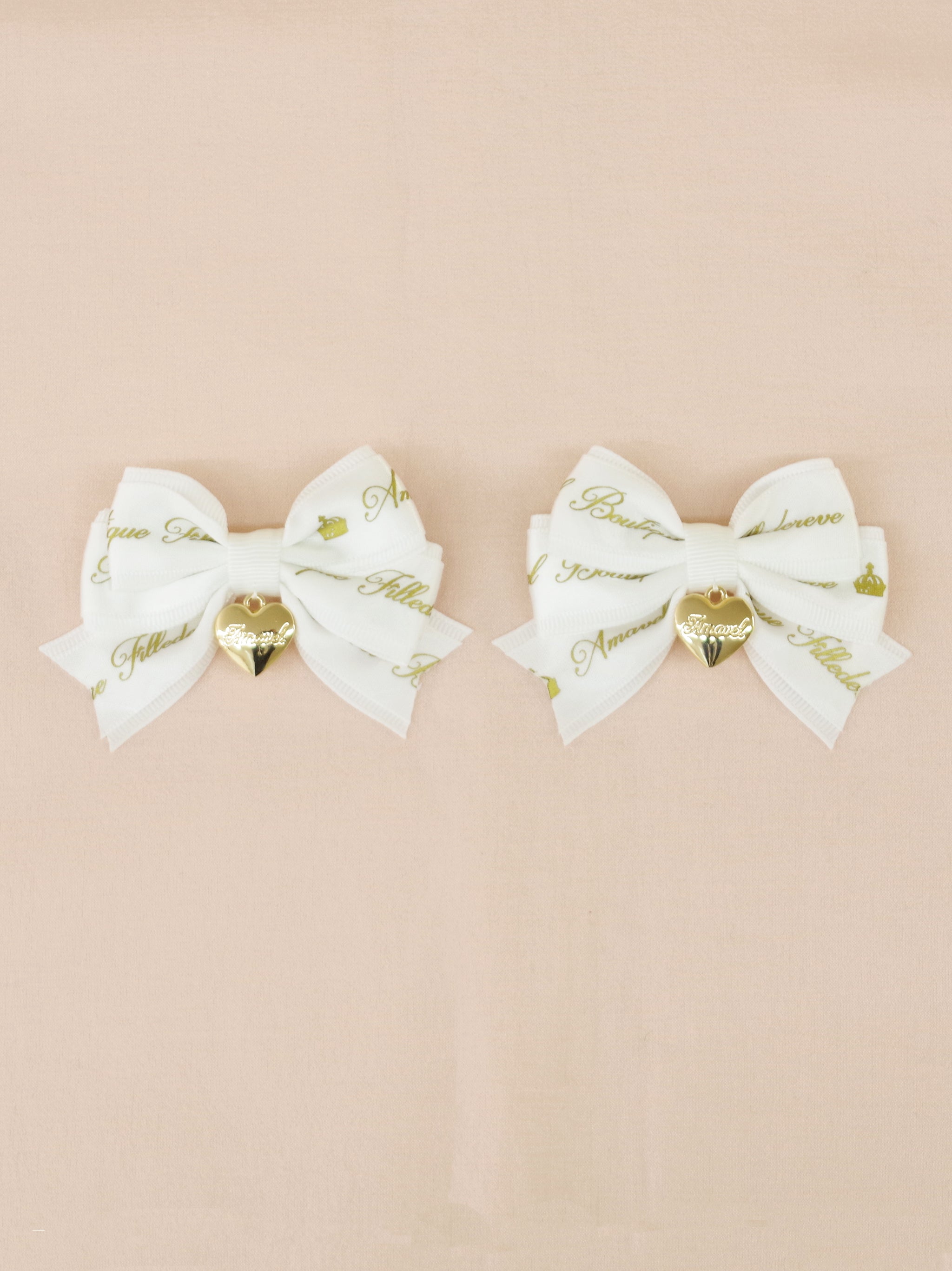 【メンバーズセール対象】ハートチャーム付ダブルリボンミニクリップ ｜Amavel（アマベル）公式サイト