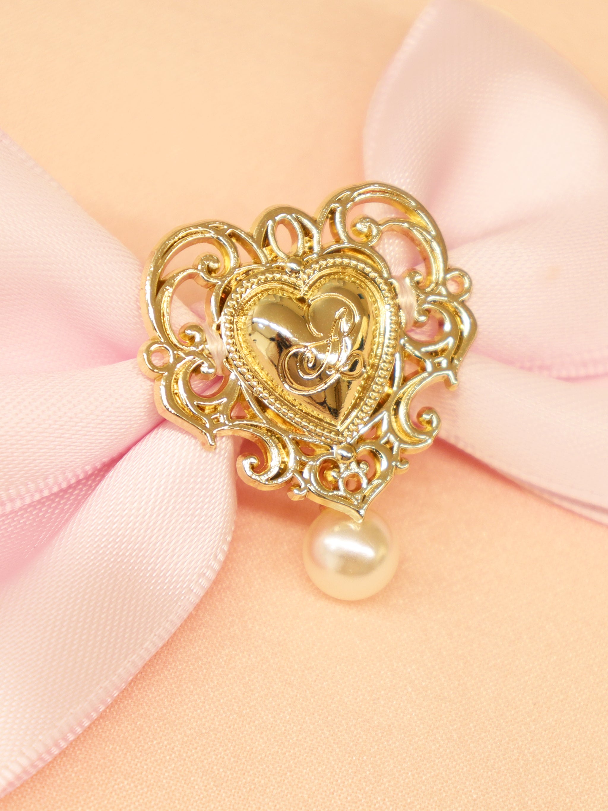 ハートチャーム付ダブルリボンクリップ ｜Amavel（アマベル）公式サイト