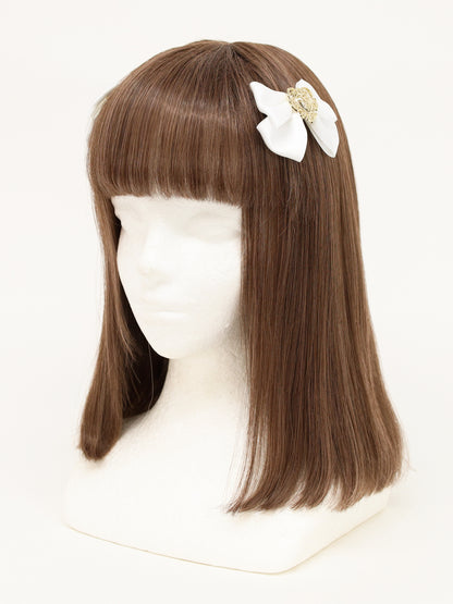 ハートチャーム付ダブルリボンクリップ オフホワイト（Off White） FREE ｜Amavel（アマベル）公式サイト