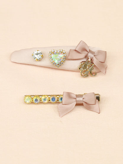 モノグラムチャーム付ビジュークリップセット ｜Amavel（アマベル）公式サイト