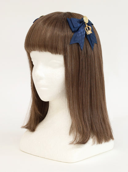 【メンバーズセール対象】Royal checkmate ダブルリボンクリップ ネイビー（Navy） FREE ｜Amavel（アマベル）公式サイト