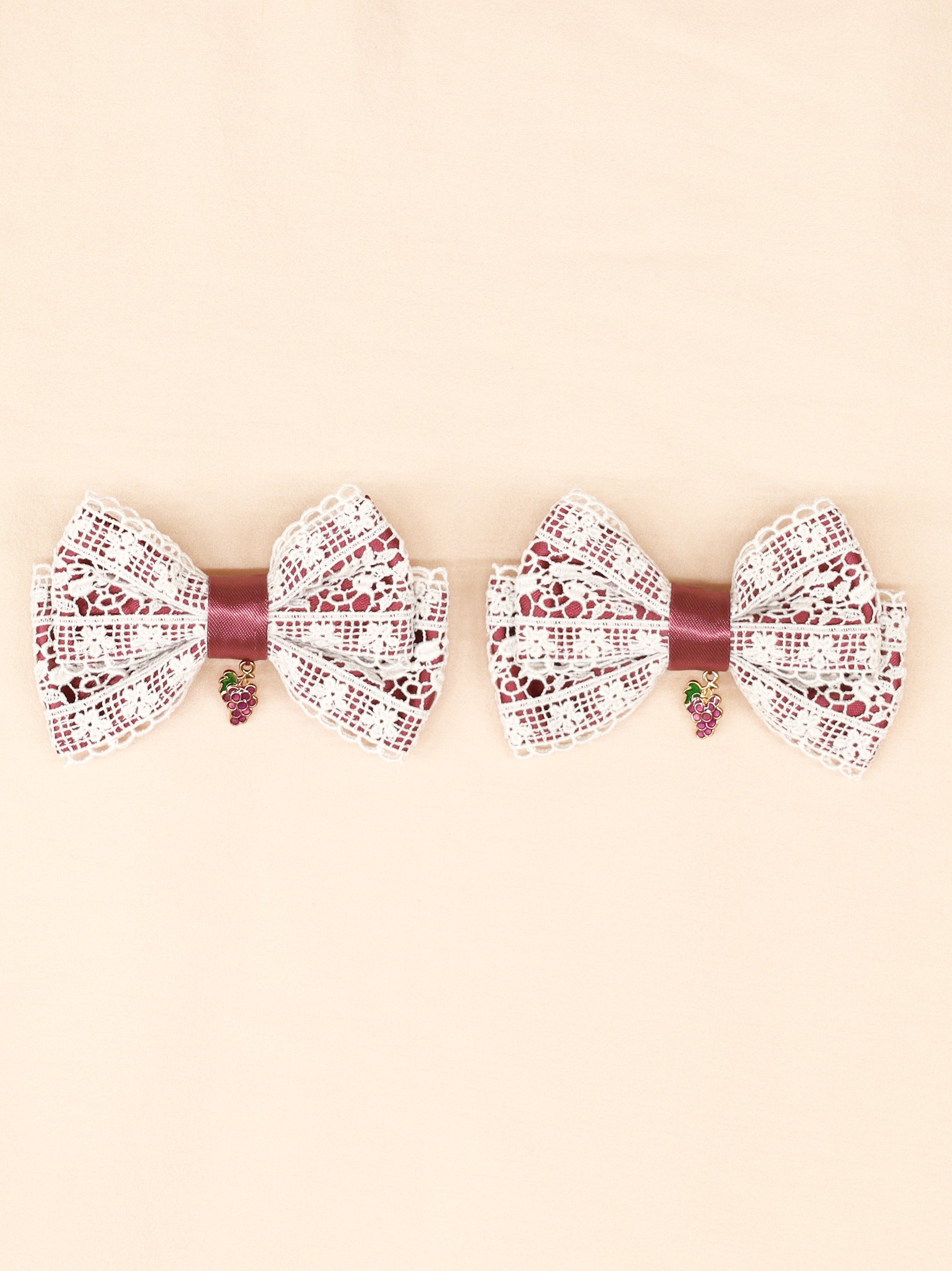 アウトレットセール対象】葡萄とりすの秋祭りダブルリボンクリップ