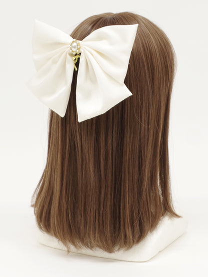 パール付ビッグリボンバレッタ アイボリー（Ivory） FREE ｜Amavel（アマベル）公式サイト