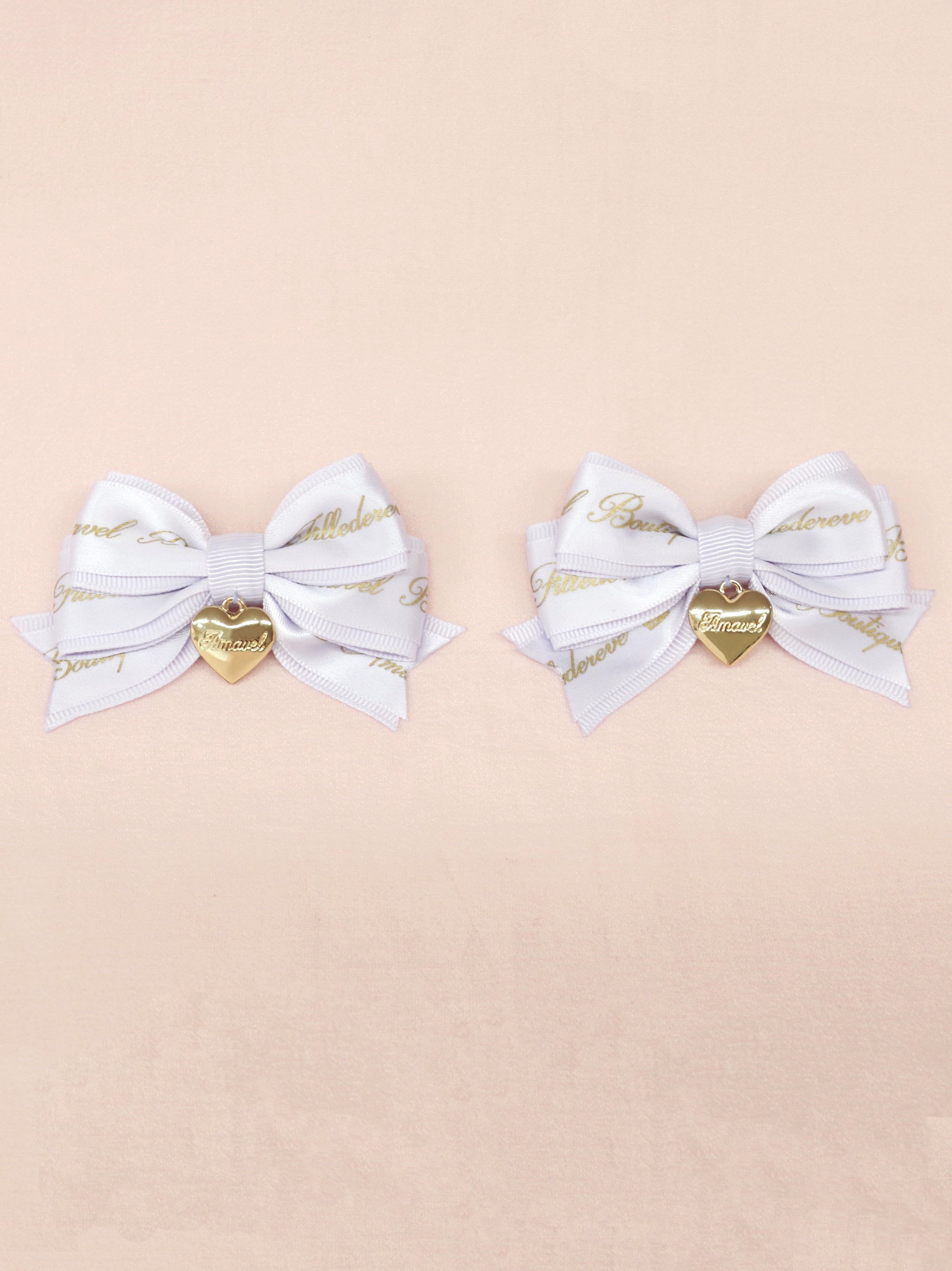 ハートチャーム付ダブルリボンミニクリップ ｜Amavel（アマベル）公式サイト